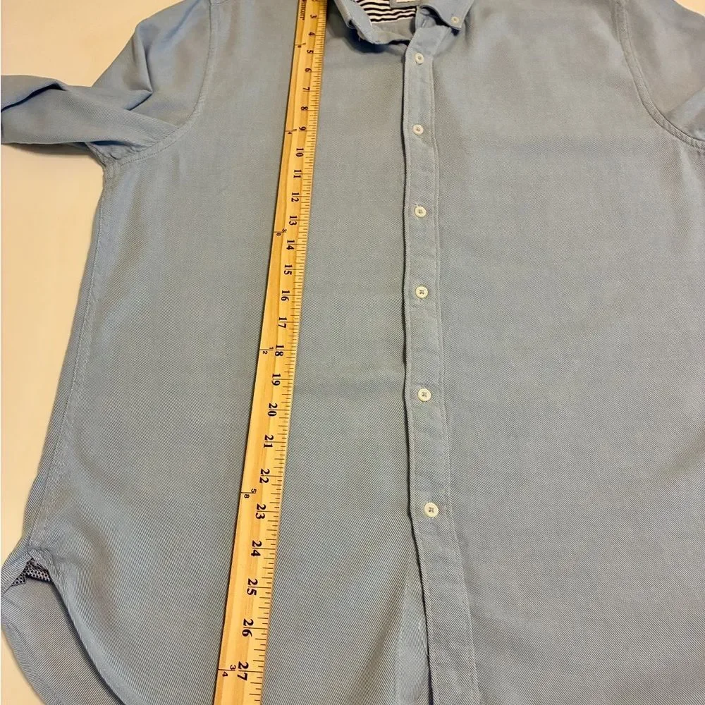 Cactus Man Button Down Shirt Blue Large Soft Smart Casual Preppy Workwear